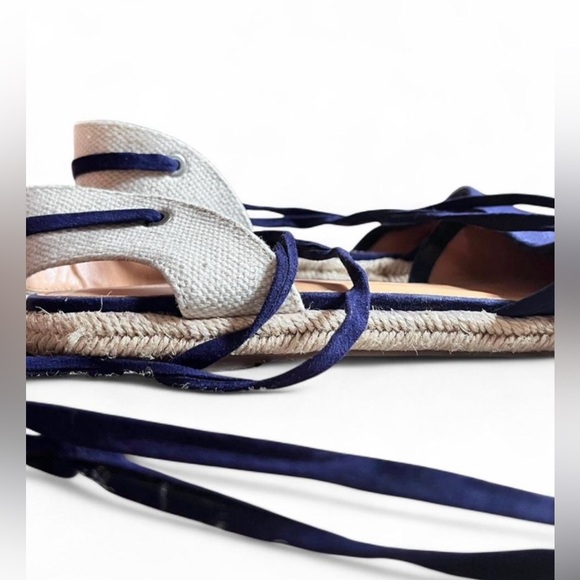 J.Crew Blue Suede Lace-Up Espadrille Flats | Size 8 - Picture 5 of 6